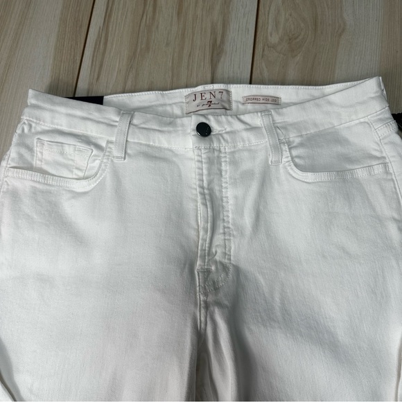 Jen 7 by 7 for all mankind jeans White Cropped Wide Leg Size 10- New Enhance Me - Picture 4 of 10
